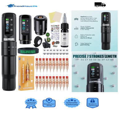Dragonhawk Atom2 Pro Tattoo Maschine 7 Schlagoptionen 2000mAh Akku 2