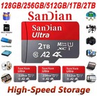 Micro SD Card 128GB 256GB 512GB 1TB 2TB + SD Card Adapter + USB Micro SD Reader