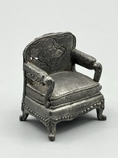 Kleiner Zinn Sessel PEWTER Puppenstube Zubehör Alt Möbel Puppenhaus Spielzeug