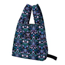 Anna Sui Black Arabesque Pattern Eco Bag Gusseted Canvas Used