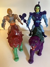 Masters of the Universe He-Man & Skeletor Lot With Battle Cat & Panthor