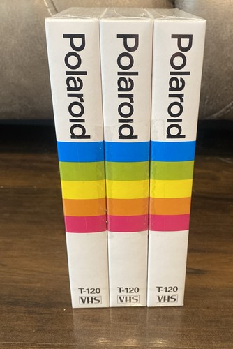 Polaroid Supercolor nastri VHS vuoti sigillati T-120 nuovi sigillati confezione da 3
