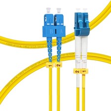 - 1M OS2 SC to LC Fiber Patch Cable Length Options 1m-50m, 1G/10G Single Mo...