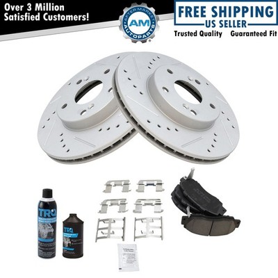 Performance Rotor & Premium Ceramic Brake Pad Front Kit w/Chemicals