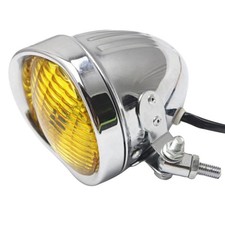 Moto Phare Pour  Bobber Chopper Softail Springer Chrome Ambre