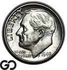 1949-D Roosevelt Dime, Better Denver Issue, Premium Quality Superb Gem BU++