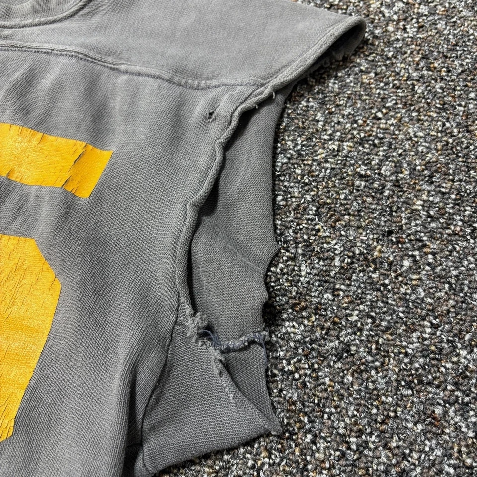 Camiseta sin mangas deportiva True Vintage años 50 negra de algodón descolorida picada Xs rara Foto 4 de 4