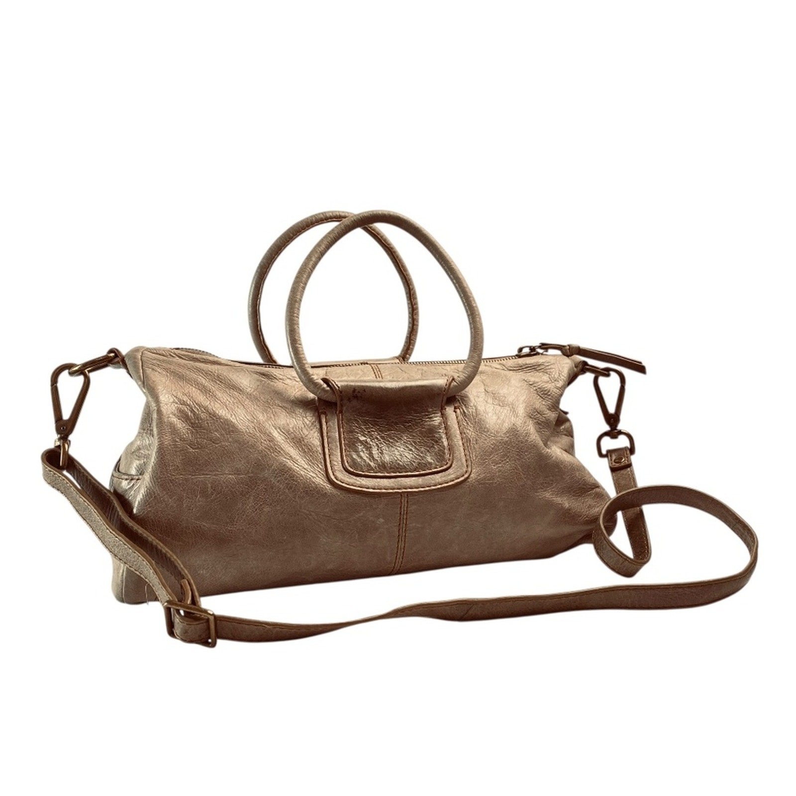 HOBO INTERNATIONAL Leather Sheila Small Satchel in Taupe Crossbody Shoulder Bag
