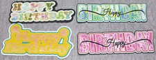 Happy Birthday Title Scrapbook Page DIE CUT - Choose from 4
