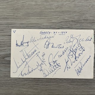Surrey & Glamorgan 1961 Beautiful Album Page Signed x 24