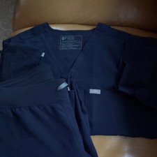 FIGS Technical Collection Unisex Scrub Set Solid Blue M Livingston T21003