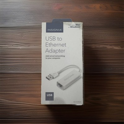 Insignia NS-PU98505 USB 2.0 to Ethernet Adapter RJ-45 LAN Network Dongle White