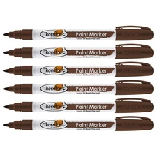 Thornton's Art Supply Oil-Based Paint Marker, Fine Point, Brown Ink, 6 Count