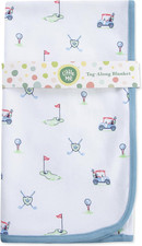 Blankets for Baby Boys' Swaddling Receiving Blanket, Blue Golf Club, 30 X 27 Inc