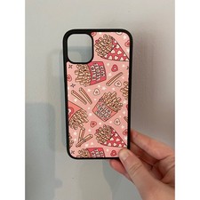 Funda Teléfono iPhone 11 Unisex Rosa Papas fritas Antes de Chicos Gráfico Corazones Agarre Parachoques