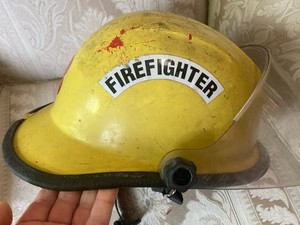 Vintage BULLARD FX Firedome FX Fire Firefighter Helmet Face Shield Yellow Visor