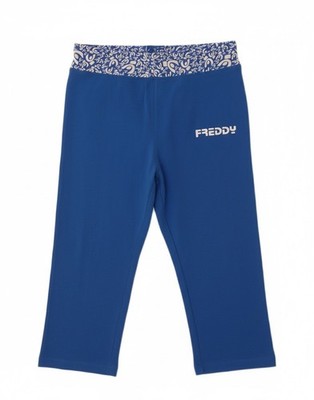 Freddy Damen Capri Leggings UK 12 mittelblau Baumwolle AR17
