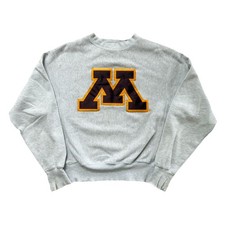 Vintage 90s University of Minnesota 'M' Signature Reverse Weave Sz S FLAWS