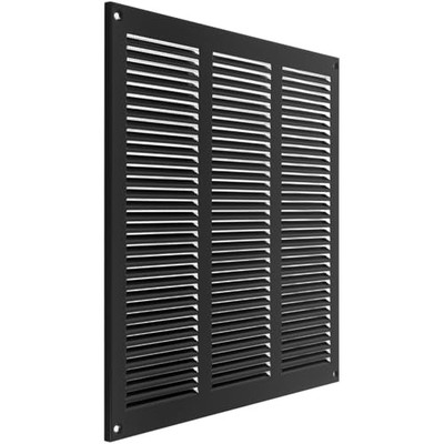 Galvanized Steel Return Air Register Vent 12 x 12 Inch (External Size) Black