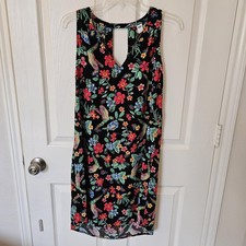 Old Navy Easy Fit Dress Sleeveless Tropical Floral Coquette size  M