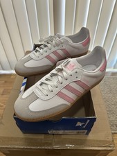 adidas Originals Samba OG J White/Pink Leather Low Top Lace-Up 6.5Y damaged box