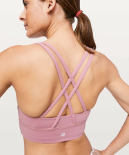 Lululemon Energy Bra *Long Line W2AV0S (Quicksand Rose Mauve) - Size 6
