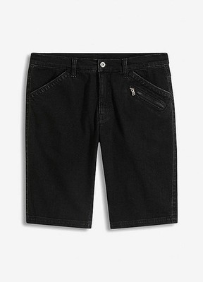 Herren Jeans Bermuda Gr. 46 Schwarz Herrenshorts Kurze Hose Neu