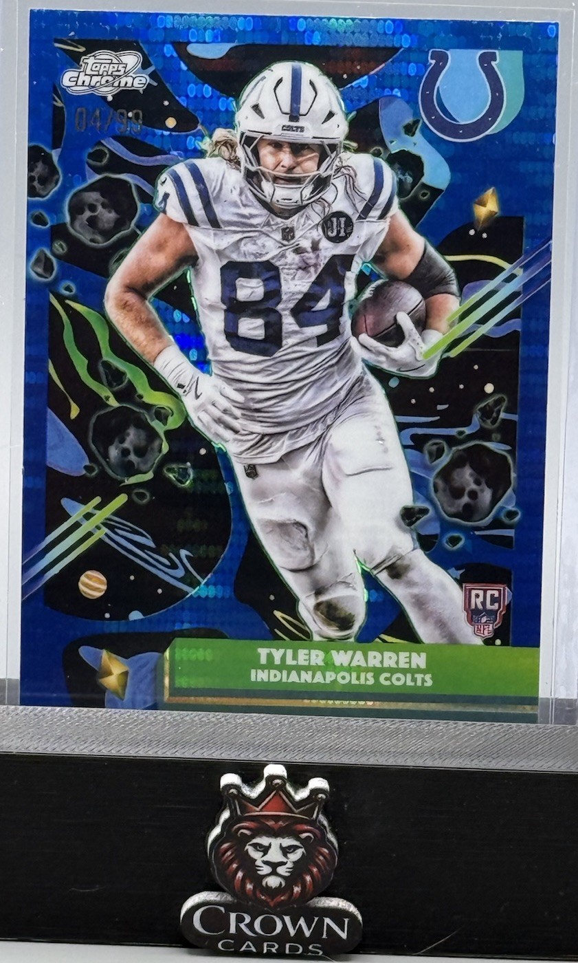 2025 Topps Cosmic Chrome Tyler Warren Blue Moon Refractor RC /99 Colts #143