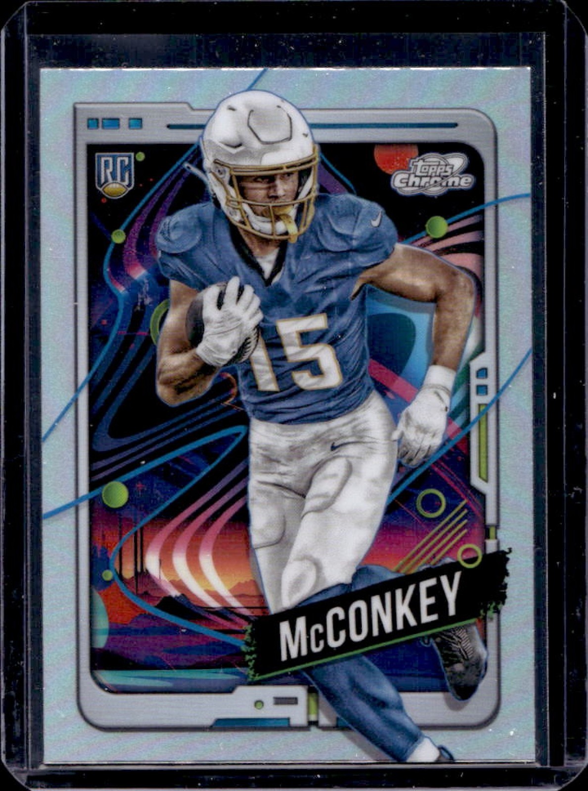2024 Topps Cosmic Chrome Ladd McConkey RC Refractor Rookie #152 Chargers