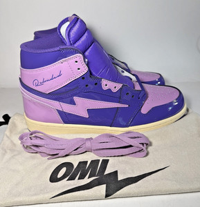 OMI Reloaded High Top Sneaker Shoes Leather Purple/Lilac Reloaded Merchandise Omi in a hellcat shoes... | Depop main image 3