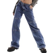 LIONESS Freedom Jeans Blue Denim Size US 2 28x33 Straight Leg Relaxed Fit NWT