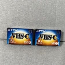Lot of 2 TDK 30 VHS-C Camcorder Videotape HG Ultimate - NEW/SEALED