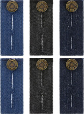 6 Pieces Jeans Waist Extender Jeans Pants Extender Blue Jean Button Extender Wai