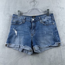 Just Black Cut Off Short Women Size 28 Medium Wash Distresed SF32H-3 Made in USA