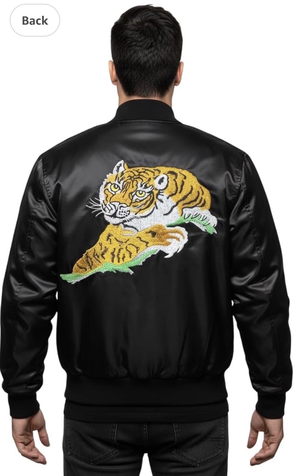Rocky Balboa Sylvester Inspired Stallone Jacket  Satin Bomber Embroidered Tiger