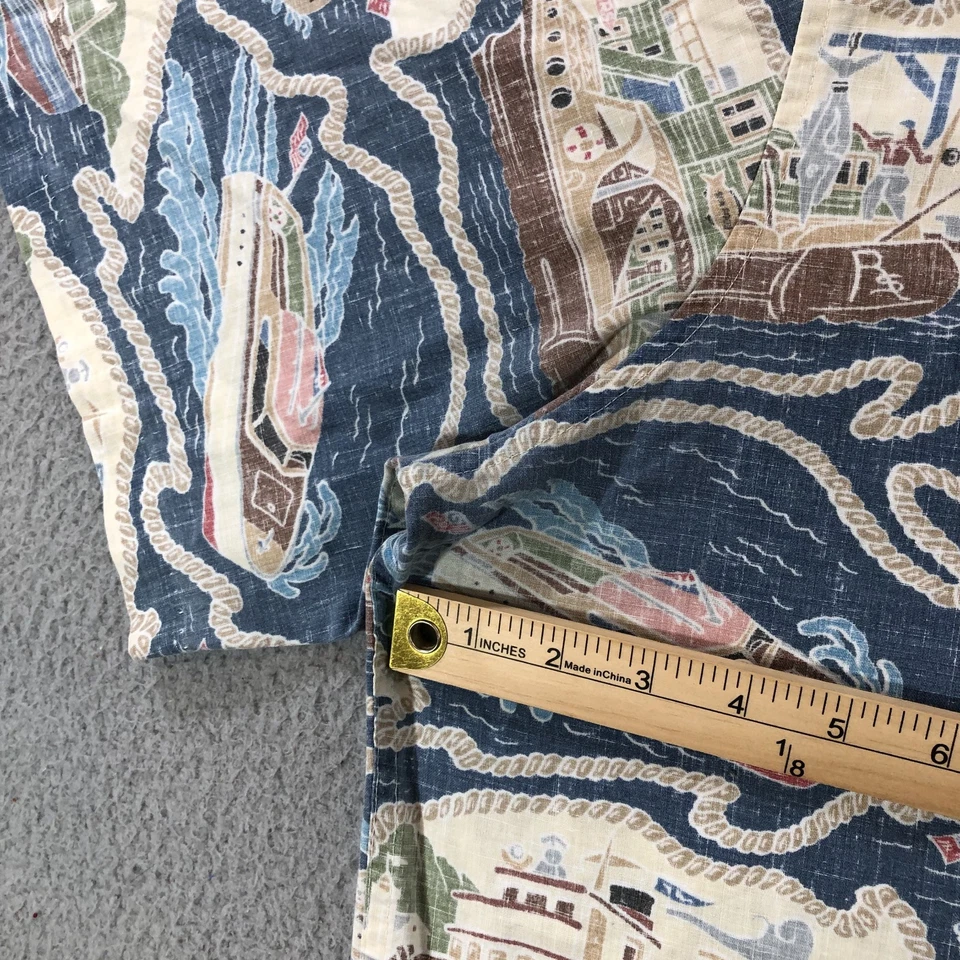 Camisa Reyn Spooner Dietrich Varez Hombre XXXL Beige Barco Reverso Estampado Hawaiano Foto 2 de 4