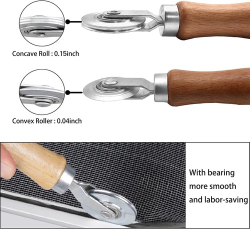 BAYTORY 3Pcs Screen Tool, Window Spline Roller Tool with Wooden... - Picture 6 of 7