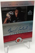 BRAYLON EDWARDS ROOKIE AUTO Card 2005 UD REFLECTIONS Signed BROWNS MICHIGAN. rookie card picture
