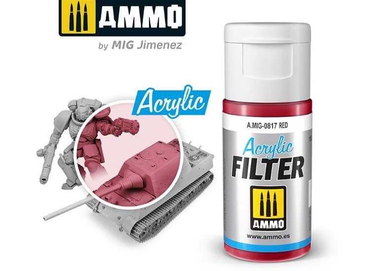 Ammo Mig A.Mig0817 15ml - Acrylic Filter - Red