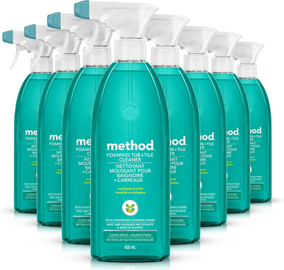 Method Foaming Tub + Tile Cleaner, Cleans Mold + Mildew Stains, Eucalyptus Mint