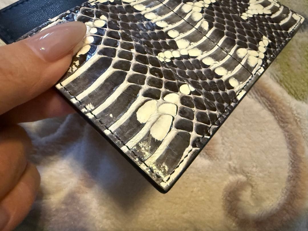 CELINE Celine Python Pattern Card Case Card Holde… - image 4