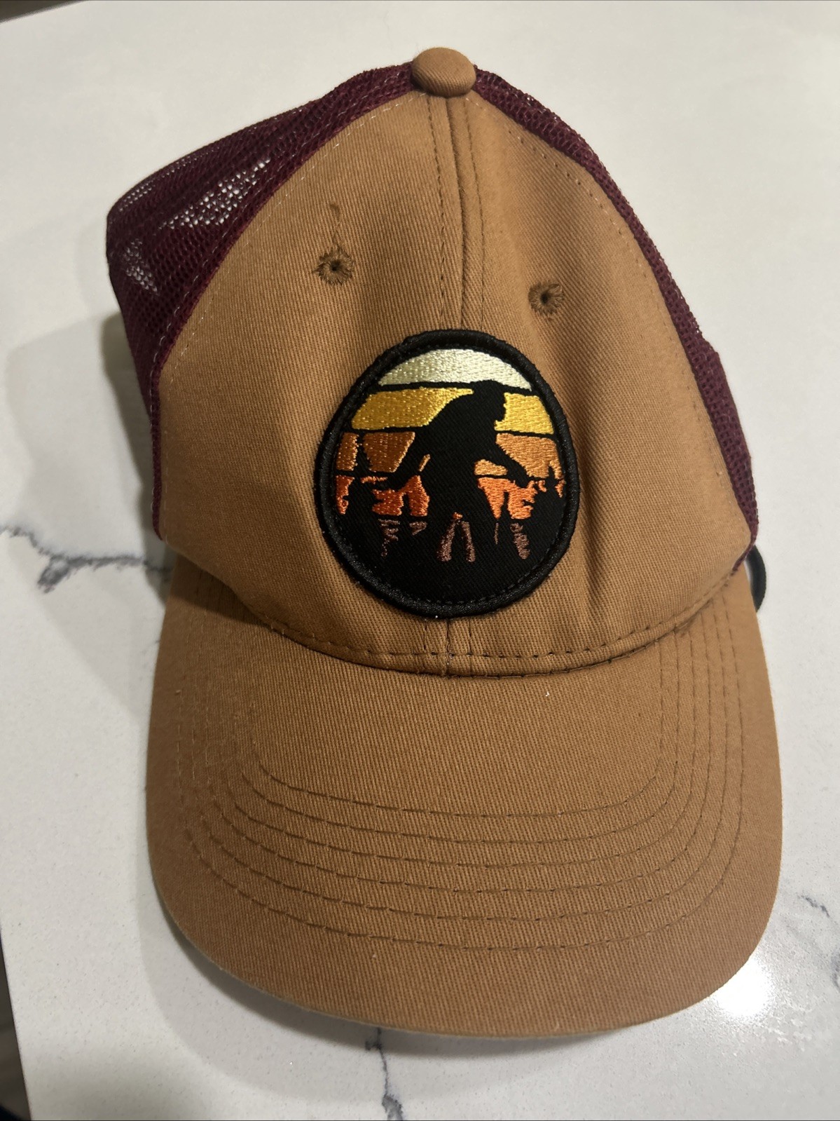 George Bigfoot Trucker Hat Men Brown Embroidered Snap Back C