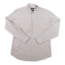 Hugo Boss Dress Shirt Mens LARGE grey Button Up Long Sleeve Size L 16.5