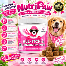 NutriPaw All-Itch Immunity Treats For Dogs - Soothe Itchy Paws, Eyes, Ears, Skin
