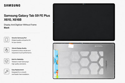 Samsung Galaxy Tab S9 FE Plus X610 X616B LCD Display Touchscreen Schwarz OEM Neu
