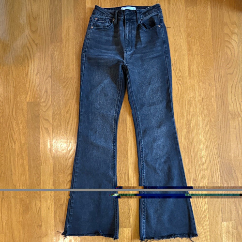 Garage Denim Women's Blue Flare Jeans Cotton Denim Zip Solid 5-Pocket, Size 25