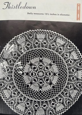 Vintage 1950s Crochet Knit Tat Pattern THISTLEDOWN BEEHIVE 15'' Doily