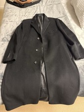 Lauren Ralph Lauren Mens Black Overcoat Butto...