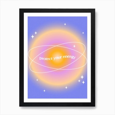 Protect Your Energy Aura Gradient A Framed Wall Art Poster Canvas Print Picture