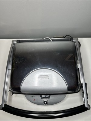 DeLonghi CGH800-U Panini Sandwich Maker Grill Silver Non Stick Embedded Heating
